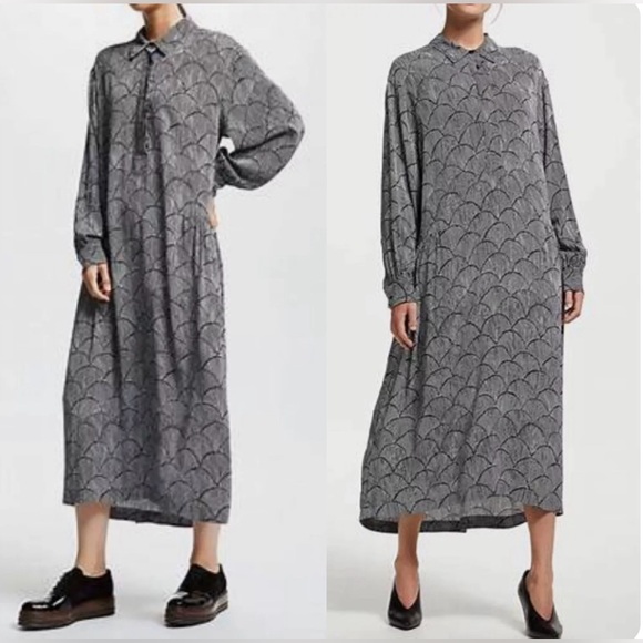 kin Dresses & Skirts - KIN by John Lewis Half Placket Dress Sz 12 Rishiri black white Viscose